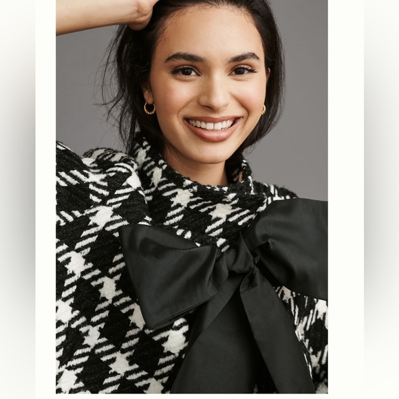 ANTHROPOLOGIE NWT EVA FRANCO KENNEDY HOUNDSTOOTH JACKET ❤️ - Picture 6 of 7